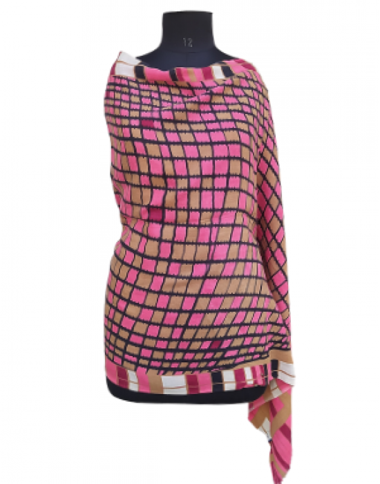 Women stole printed design light pink